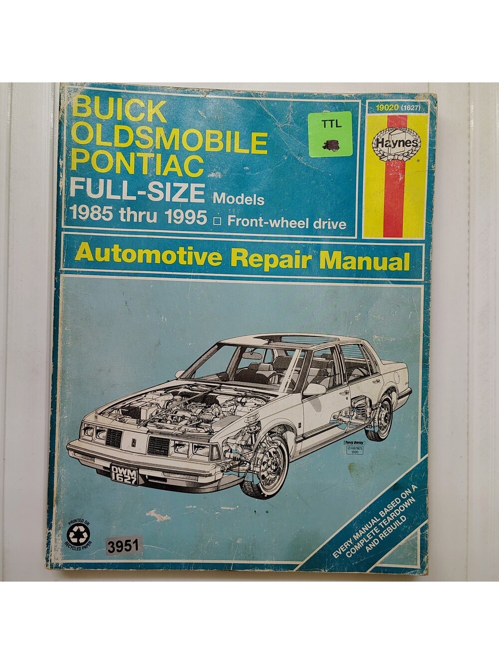 Haynes Automotive Repair Manual Buick Oldsmobile Pontiac 1985-1995 Full-Size FWD